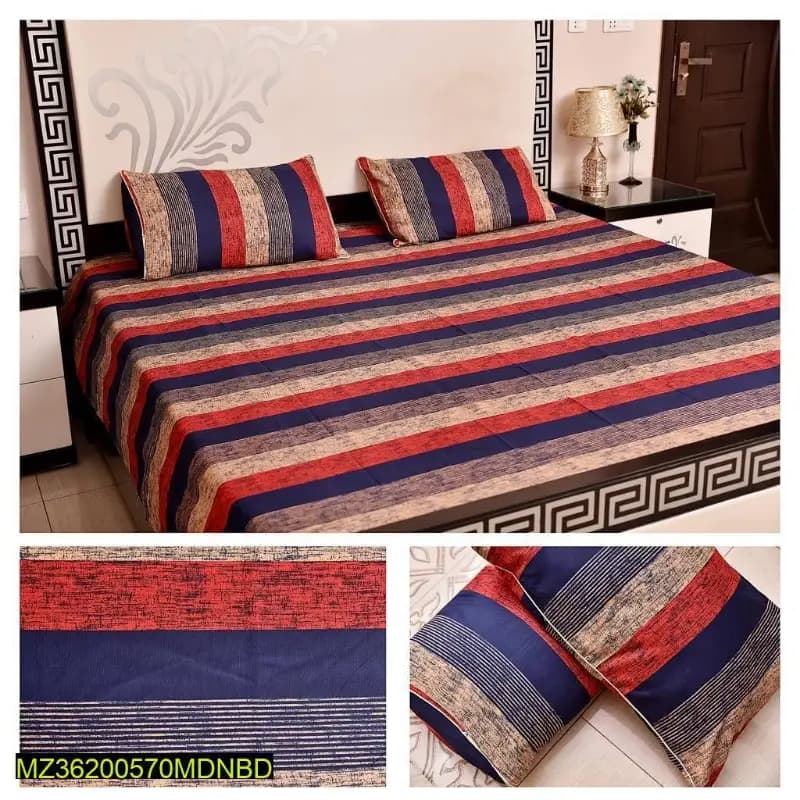 3 pcs crystal cotton Bedsheet